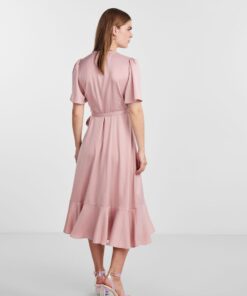 Yasthea Midi Wrap Dress Pale Mauve