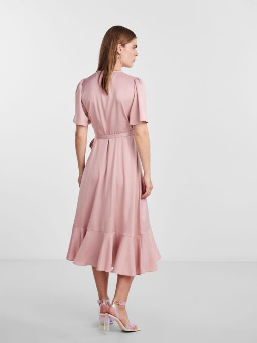 Yasthea Midi Wrap Dress Pale Mauve