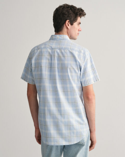 Gant Regular Fit Poplin Check Shirt Fresh Blue
