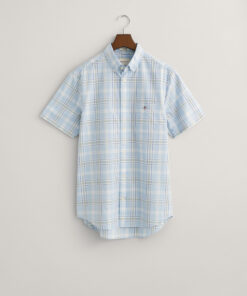 Gant Regular Fit Poplin Check Shirt Fresh Blue