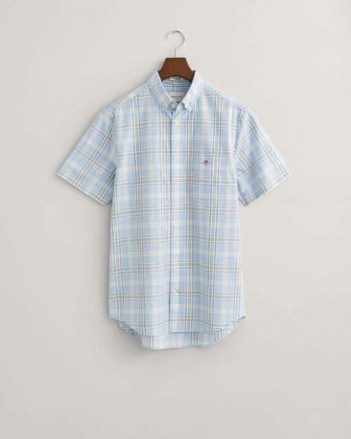 Gant Regular Fit Poplin Check Shirt Fresh Blue