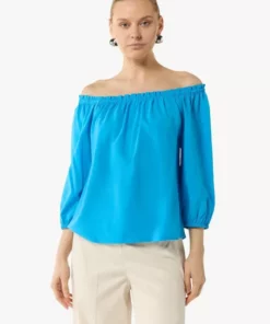 Comma, Offshoulder Blouse Ocean BLue