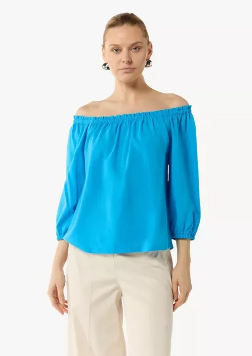 Comma, Offshoulder Blouse Ocean BLue