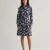 Gant Woman Slim Floral Print Shirt Dress Evening Blue