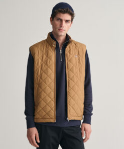 Gant Quilted Windcheater Vest Roasted Walnut