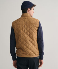 Gant Quilted Windcheater Vest Roasted Walnut