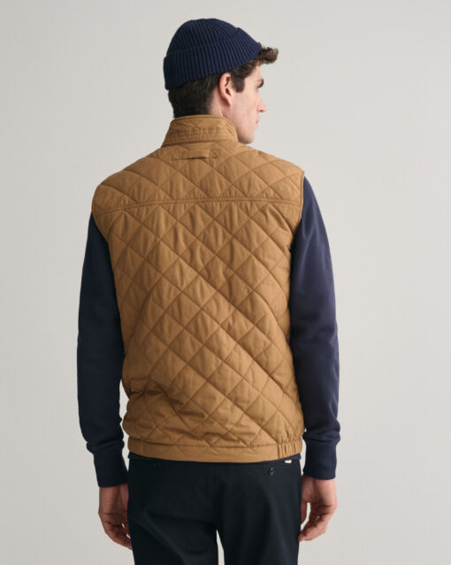 Gant Quilted Windcheater Vest Roasted Walnut