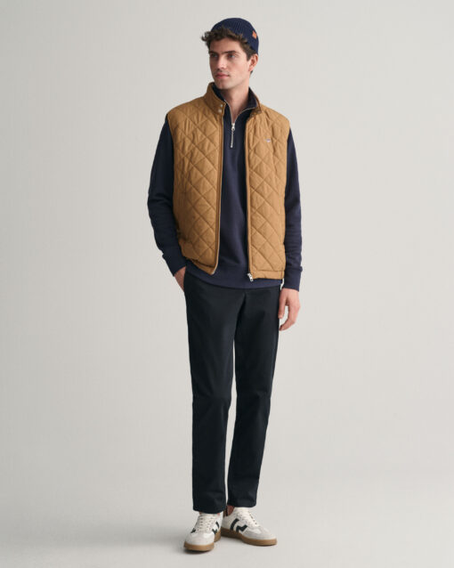 Gant Quilted Windcheater Vest Roasted Walnut