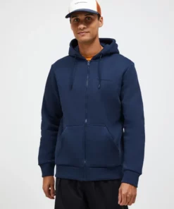 Peak Performance Original Small Logo Zip Hood Men Blue Shadow
