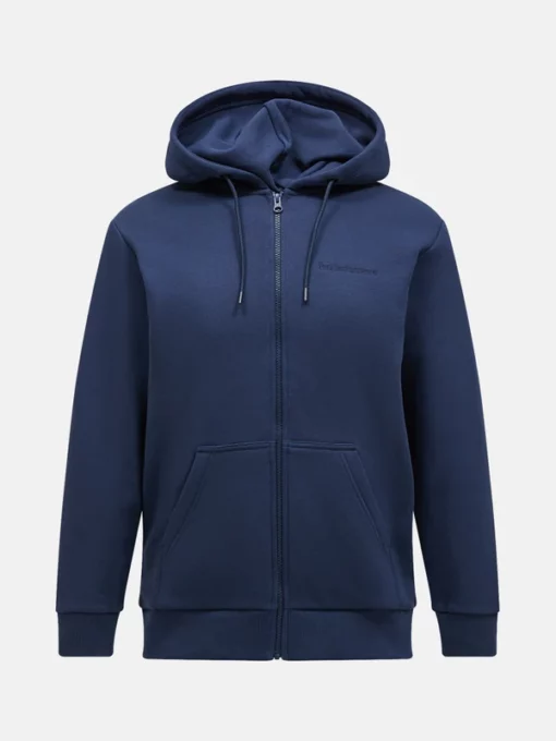 Peak Performance Original Small Logo Zip Hood Men Blue Shadow