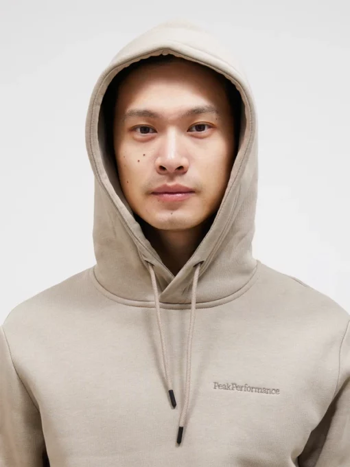 Peak Performance Original Small Logo Hood Men Avid Beige