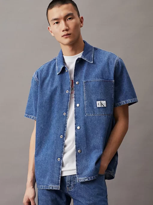 Calvin Klein Camp Denim Shirt Denim Medium