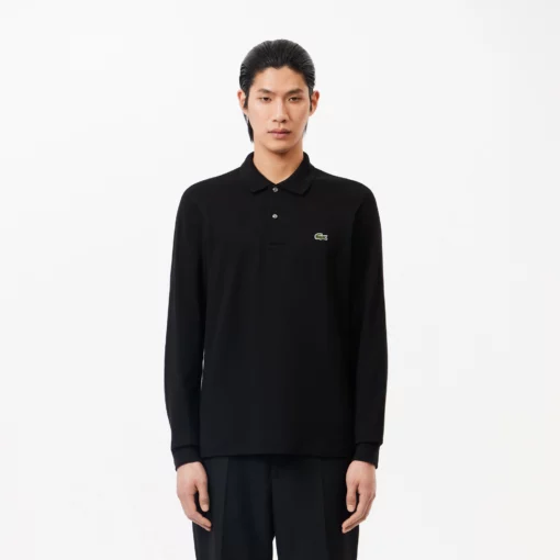 Lacoste Original L.12.12 Long Sleeve Cotton Polo Shirt Black