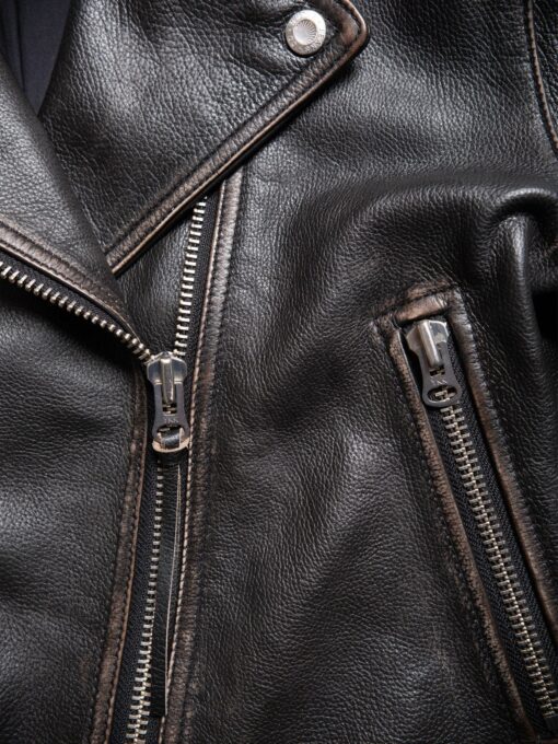 Nudie Jeans Greta Biker Leather Jacket Black