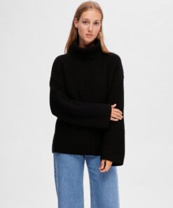 Selected Femme Selma Sefika Knit Pullover Black