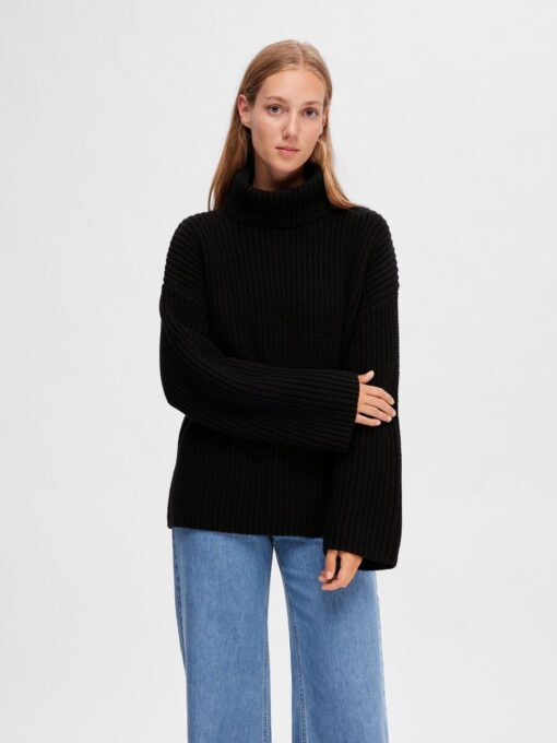 Selected Femme Selma Sefika Knit Pullover Black