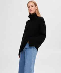 Selected Femme Selma Sefika Knit Pullover Black