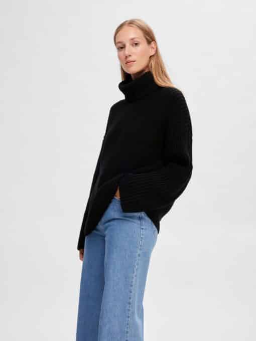 Selected Femme Selma Sefika Knit Pullover Black
