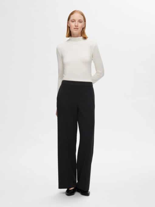 Selected Femme Tara Wide Pant Black