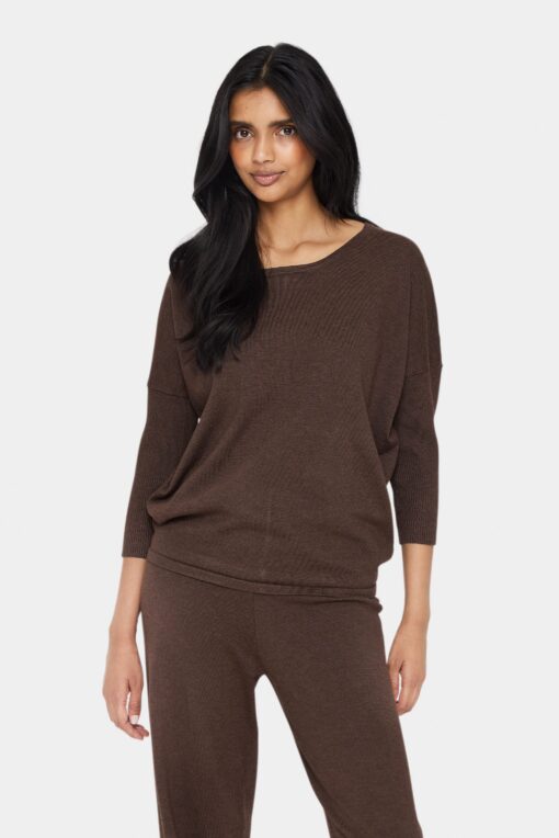 Saint Tropez Milasz Pullover Dark Oak Melange
