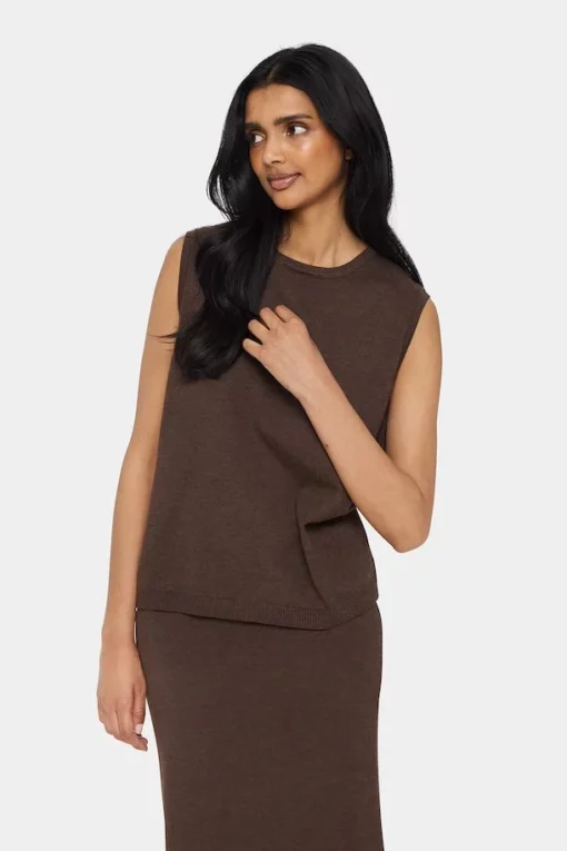 Saint Tropez Milasz Waistcoat Dark Oak Melange