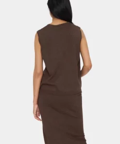 Saint Tropez Milasz Waistcoat Dark Oak Melange