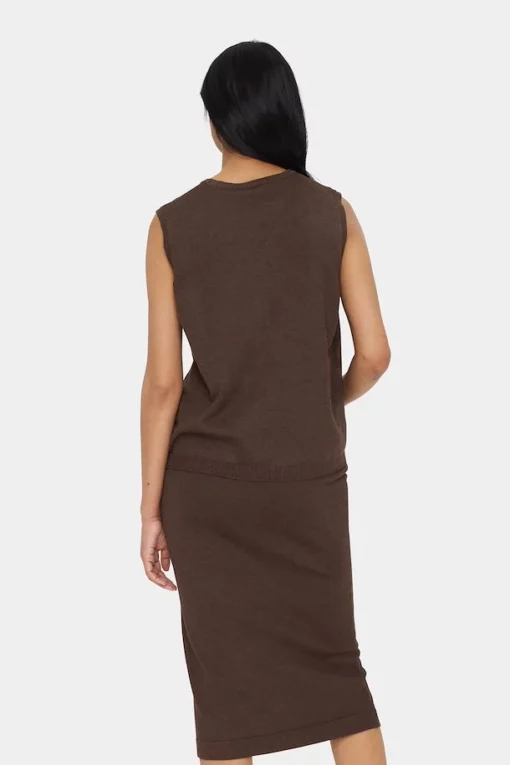Saint Tropez Milasz Waistcoat Dark Oak Melange