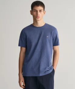 Gant Shield SS T-shirt Dk Jeansblue Melange