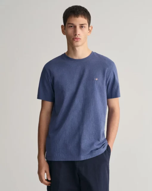 Gant Shield SS T-shirt Dk Jeansblue Melange