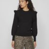 Vila Neira Rib Knit Top Black