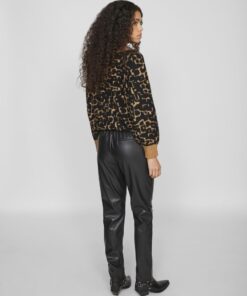 Vila Dagmar Coated Pants Black