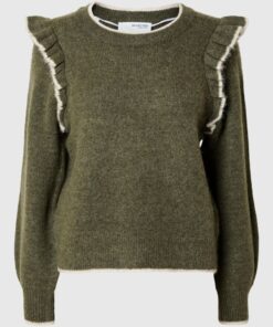 Selected Femme Alva Frill Knit Kalamata