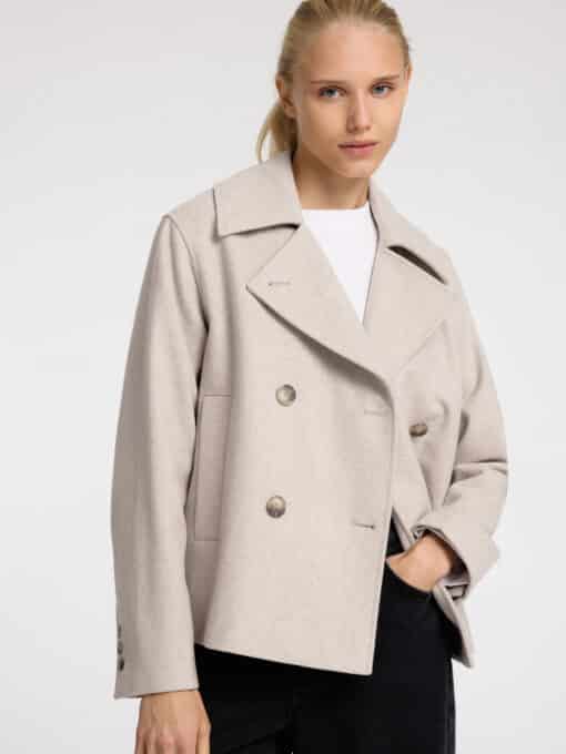 Selected Femme Alma Short Wool Jacket Sandshell