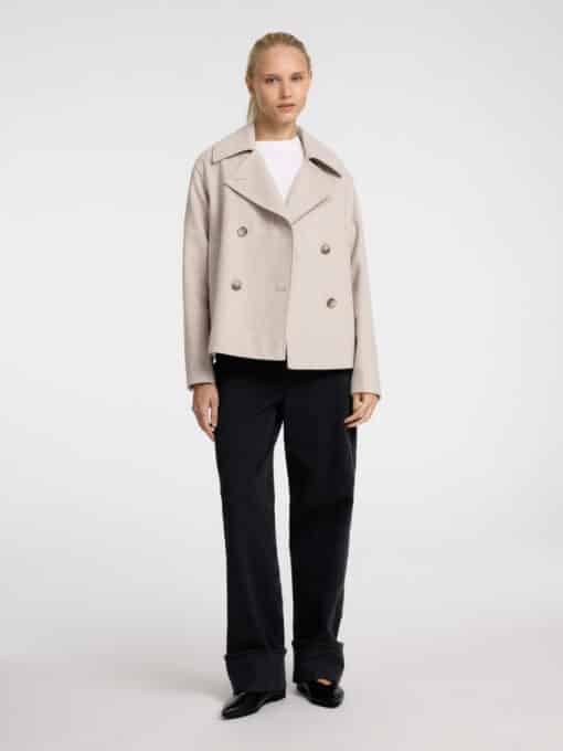 Selected Femme Alma Short Wool Jacket Sandshell