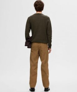 Selected Homme Ross Structure Crew Neck Knit Forest Green