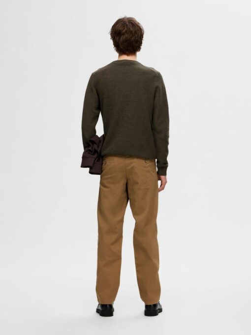 Selected Homme Ross Structure Crew Neck Knit Forest Green
