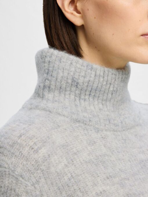 Selected Femme Sia Rollneck Knit Light Grey Melange