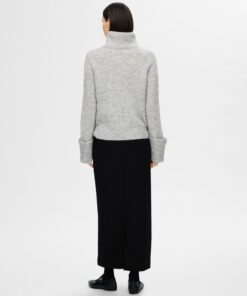 Selected Femme Sia Rollneck Knit Light Grey Melange