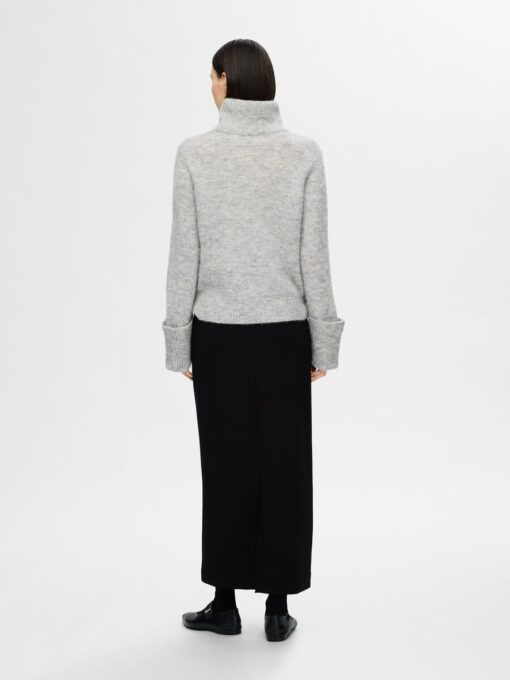 Selected Femme Sia Rollneck Knit Light Grey Melange