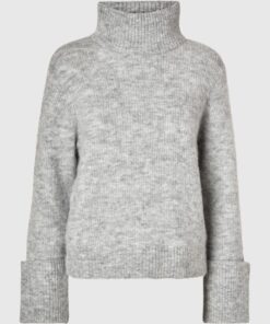 Selected Femme Sia Rollneck Knit Light Grey Melange