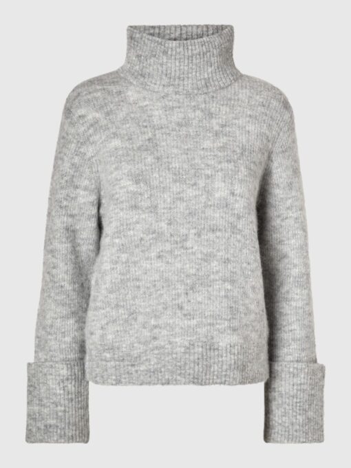 Selected Femme Sia Rollneck Knit Light Grey Melange