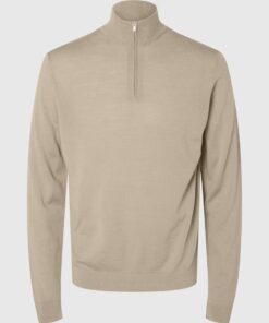 Selected Homme Tray Mern Half-Zip Knit Kelp