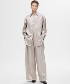 Selected Femme Selene Satin Shirt Dove