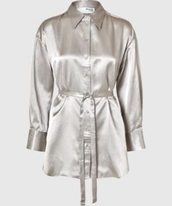 Selected Femme Selene Satin Shirt Dove