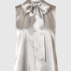 Selected Femme Selene Satin Top Dove