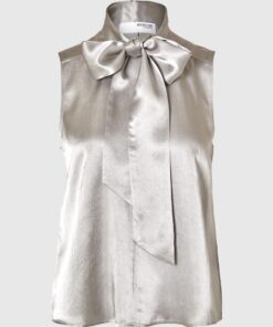 Selected Femme Selene Satin Top Dove