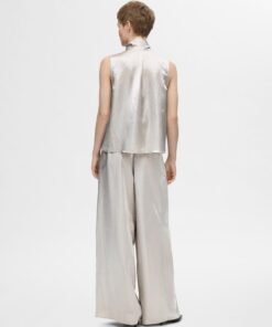 Selected Femme Selene Satin Top Dove