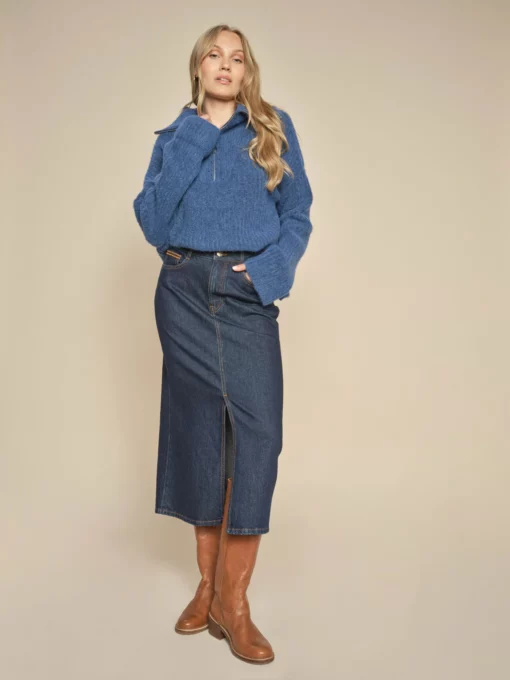 Mos Mosh Mella Rinse Skirt Dark Blue