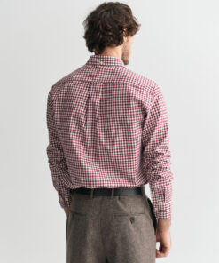 Gant Classic Poplin Gingham Shirt Wine Red