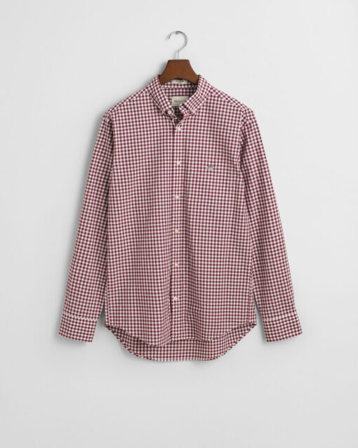 Gant Classic Poplin Gingham Shirt Wine Red